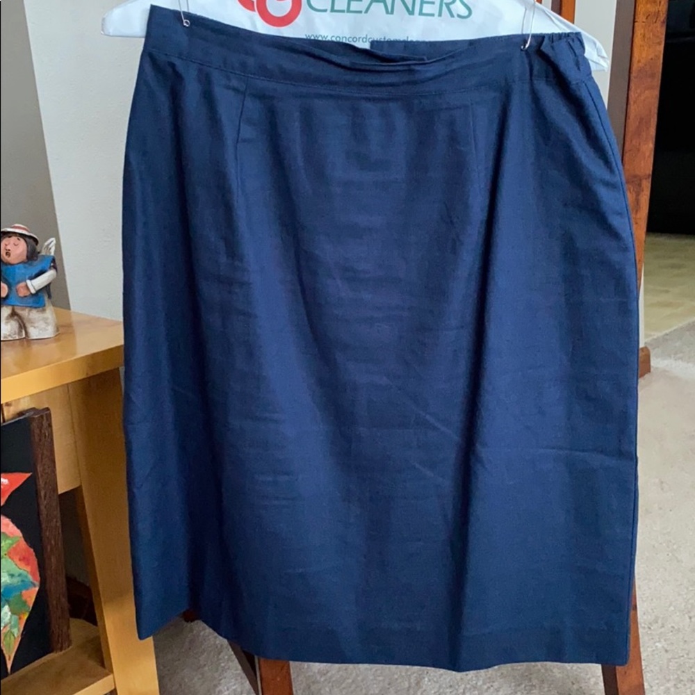 Adolfo Studio Lined Linen/Cotton Pencil Skirt